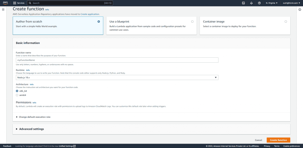 AWS Lambda - Author from scratch