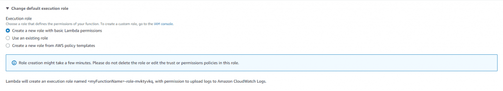 Lambda Function Execution roles