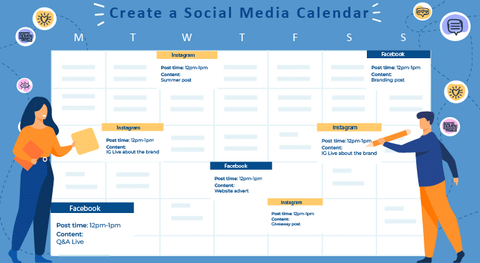 Create a social media calender