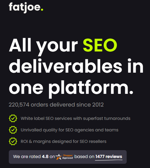 White Hat Link Building and SEO services from FatJoe platform for agencies and resellers