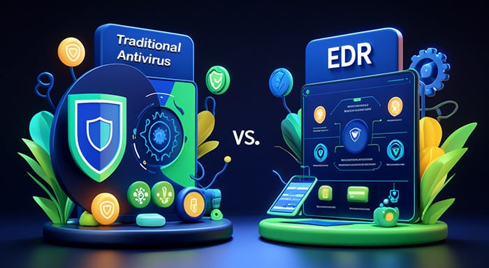 differences between EDR and traditional antivirus software