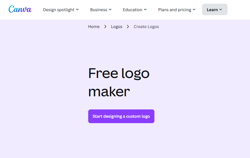 Canva Free AI Logo Maker Interface with Custom Design Options