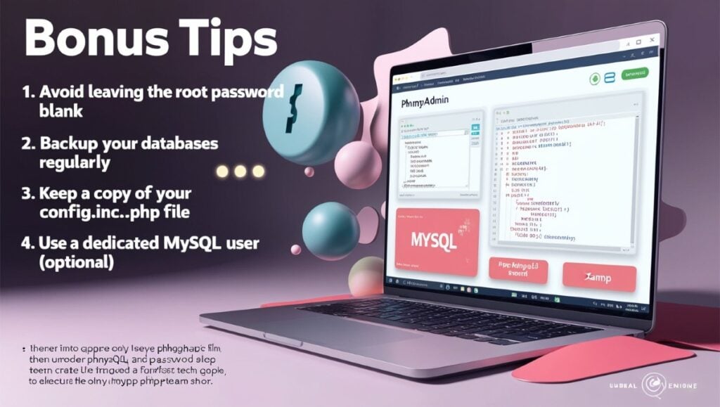 Bonus tips after you change MySQL root password in XAMPP including security, backups, and best practices