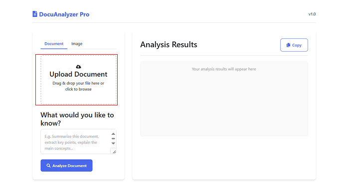  Upload your document by dragging