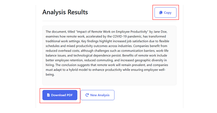 Analysis Results