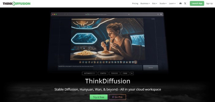 Think Diffusion - A powerful browser-based AI image generator using Stable Diffusion models