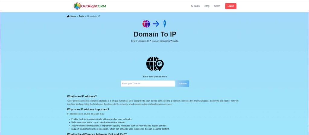 Domain to IP