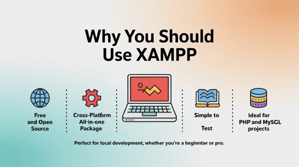 Key benefits of using Localhost XAMPP and phpMyAdmin for local PHP and MySQL development