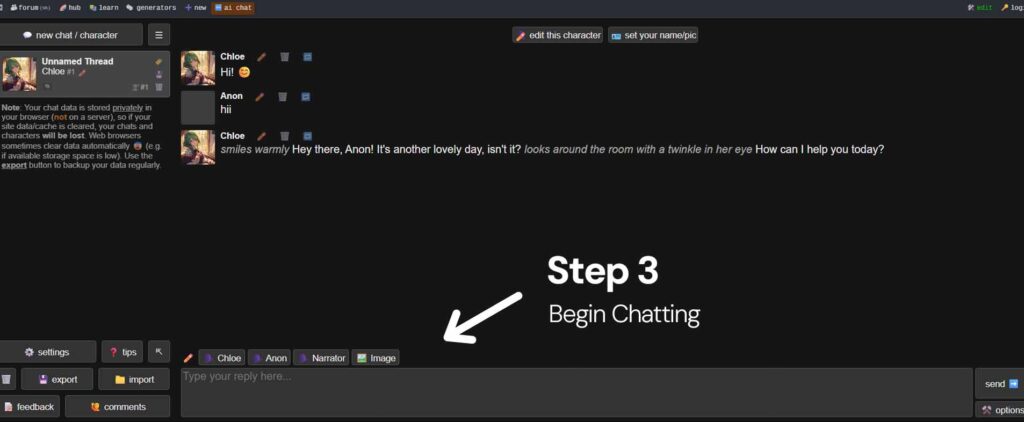 Begin Chatting