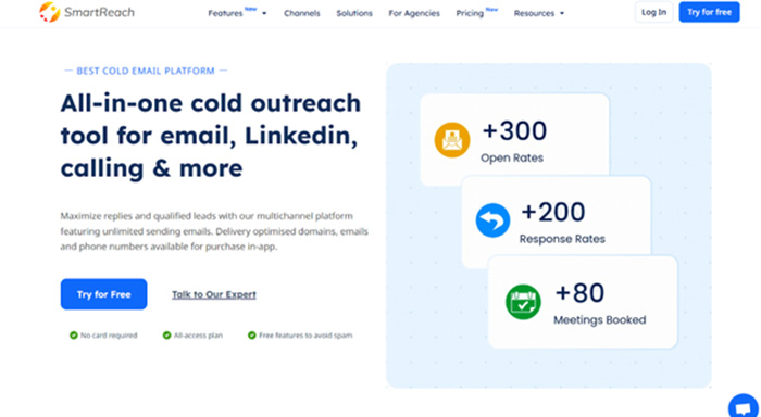 SmartReach homepage