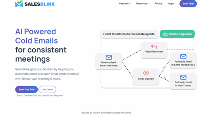 SalesBlink homepage 