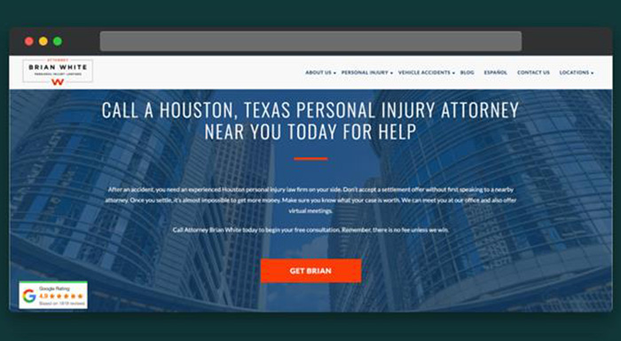 Attorney Brian White’s “Get Brian” CTA