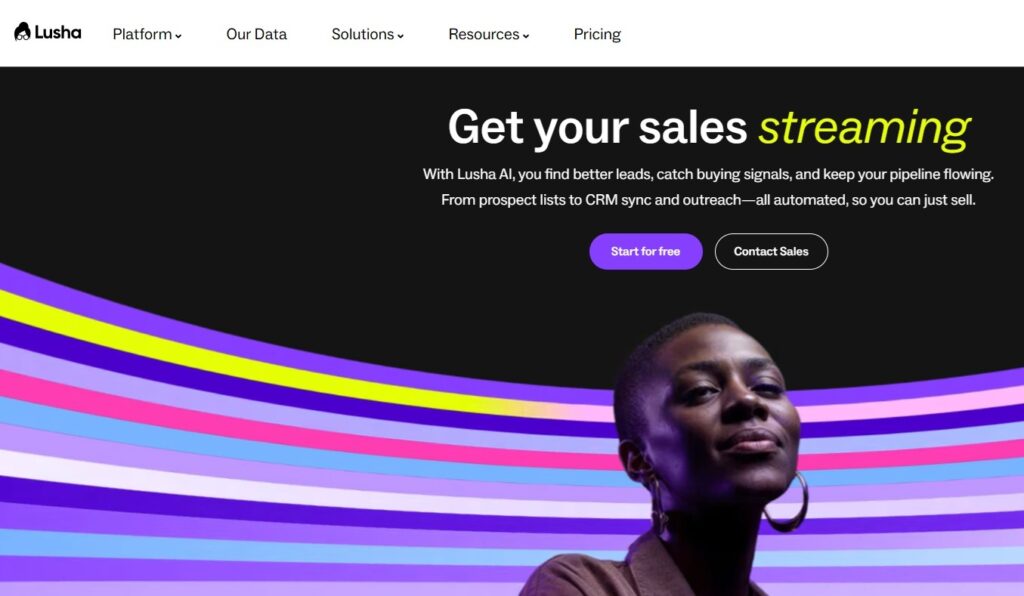 Lusha data provider platform using AI to deliver better B2B leads and CRM enrichment for sales teams
