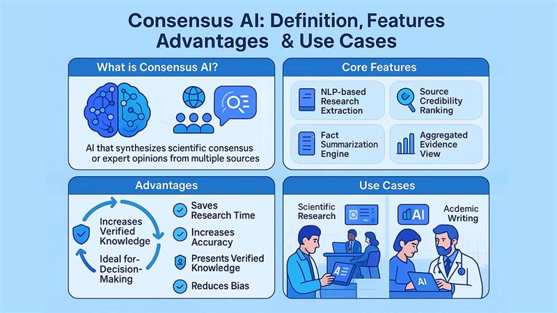 Consensus AI: Definition, Features, Advantages, Use-Cases, etc