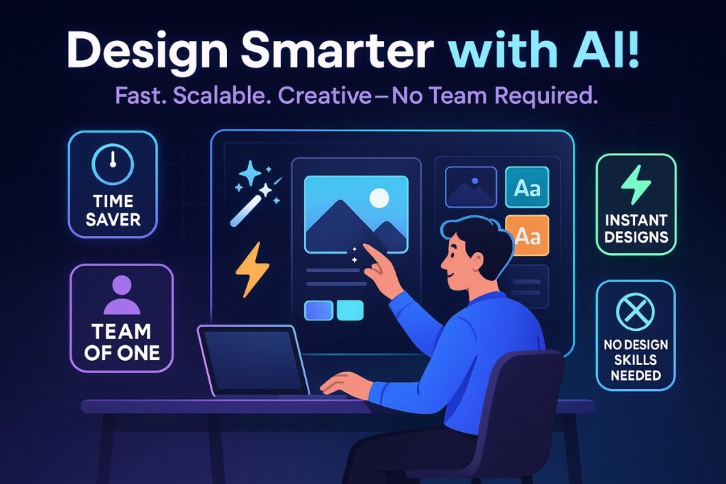 This infographic illustrates how Wixel AI tools help small businesses and freelancers save time, scale creativity, and design like pros—no full team required. Key benefits include instant content creation, user-friendly workflows, and automated design features.