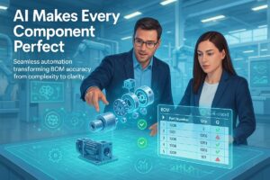 AI-driven accuracy in Bill of Materials with engineers interacting with 3D CAD models and real-time validation