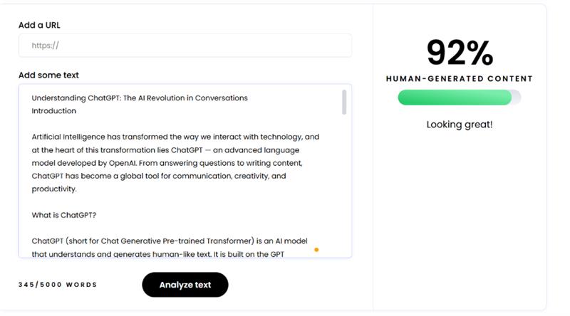 Verdict of another content generated by ChatGPT