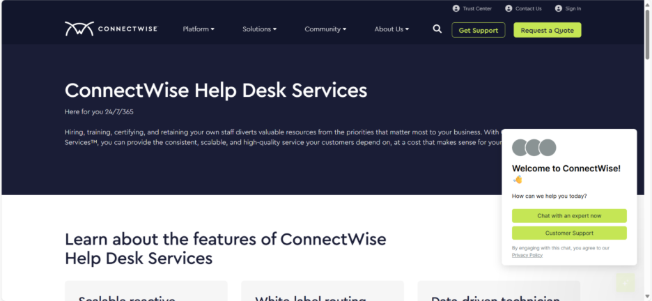 ConnectWise Help Desk Services