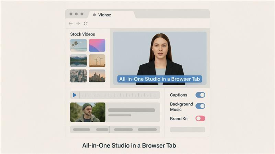 Vidnoz: generate, edit, and ship in one tab