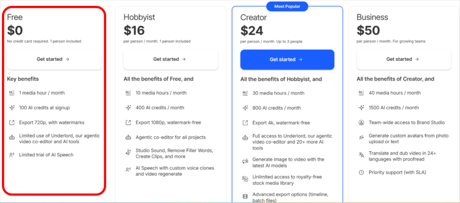 Choose your pricing plan.