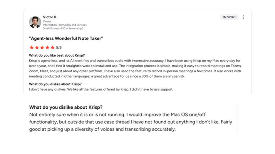 Reviews (G2): common themes