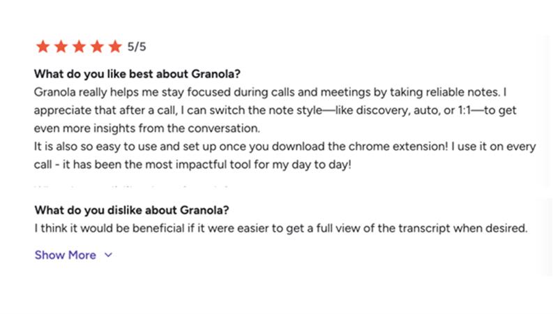 Reviews (G2) common themes