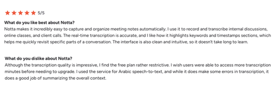 Reviews (G2) – common themes