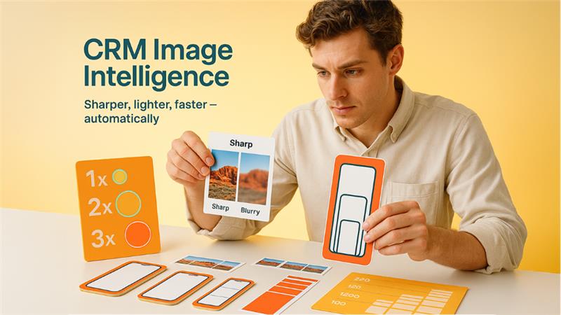 Mobile UX: Using an image upscaler with responsive images on CRM Pages — srcset, DPR, breakpoints 