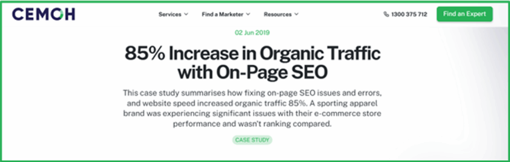 How Cemoh Assisted a Sporting Apparel E-Commerce Site Get 85% Traffic Growth?