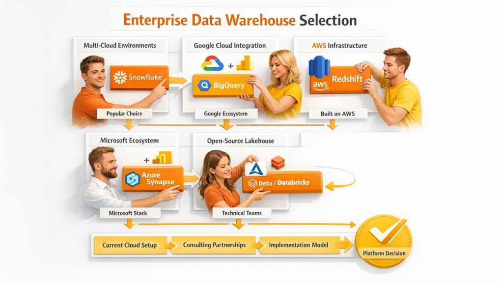 The most popular data warehouse recommendations by consulting firms 