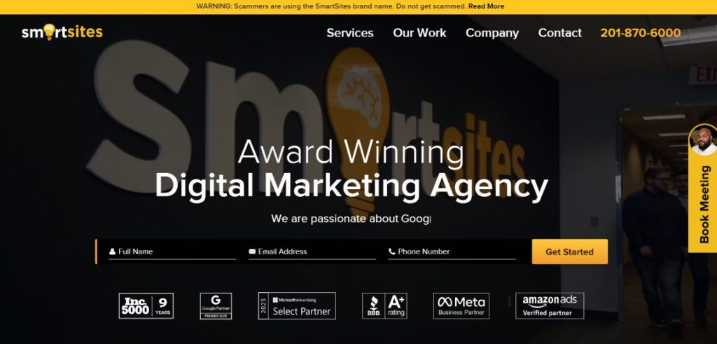 SmartSites team managing SEO, PPC, and web design to execute ROI-Focused Digital Marketing across the full customer funnel.