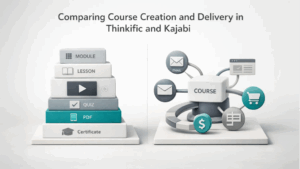 Comparing Course Creation and Delivery in Thinkific vs Kajabi