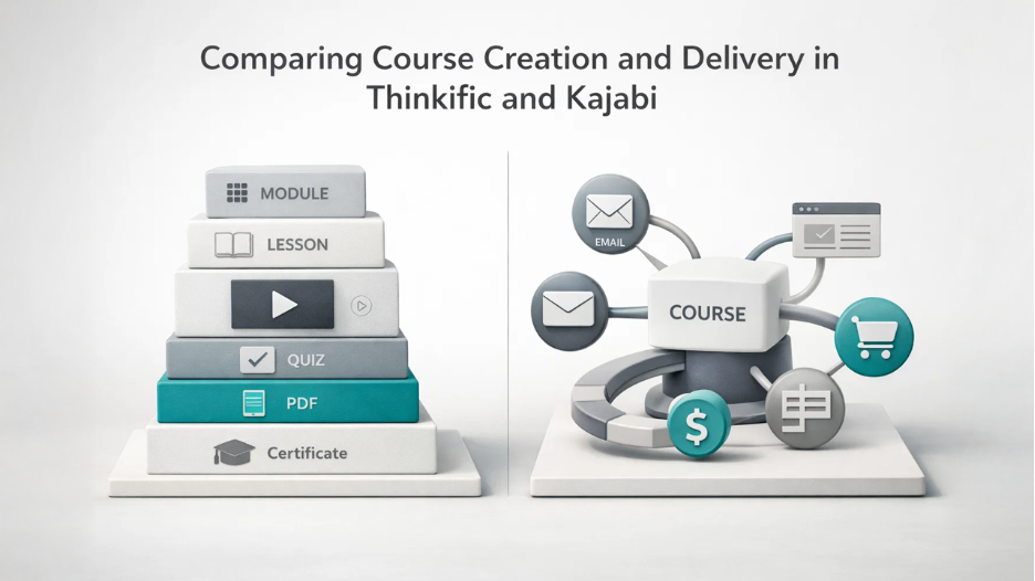 Comparing Course Creation and Delivery in Thinkific vs Kajabi