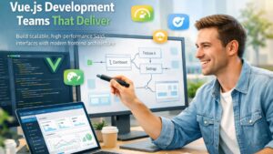 Vue development team building scalable SaaS user interfaces with modern Vue frontend architecture