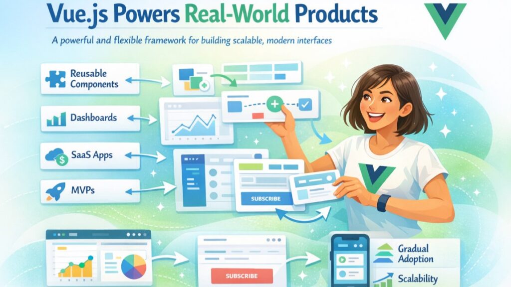 Vue development team using Vue.js to build scalable dashboards and modern SaaS interfaces