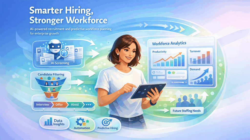 AI in enterprise operations optimizing workforce planning and HR processes across large organizations