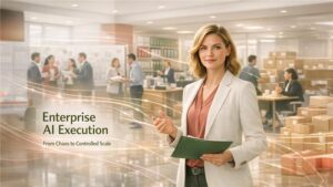 AI in enterprise operations integrating automation across business workflows and systems