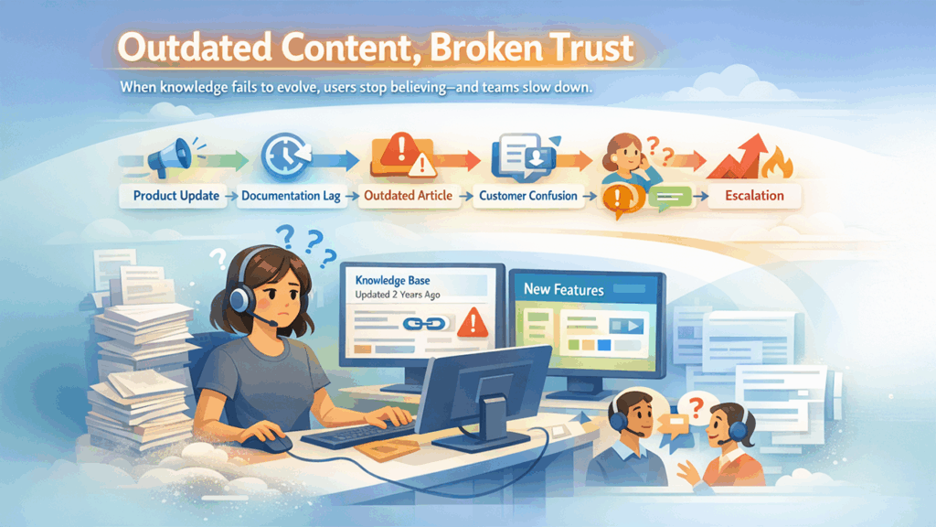 AI knowledge challenges with outdated and hard-to-maintain customer support content
