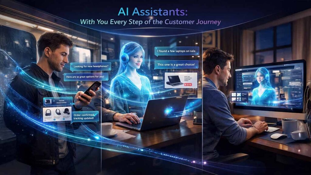 AI personal assistants supporting customers across multiple devices for seamless omnichannel communication