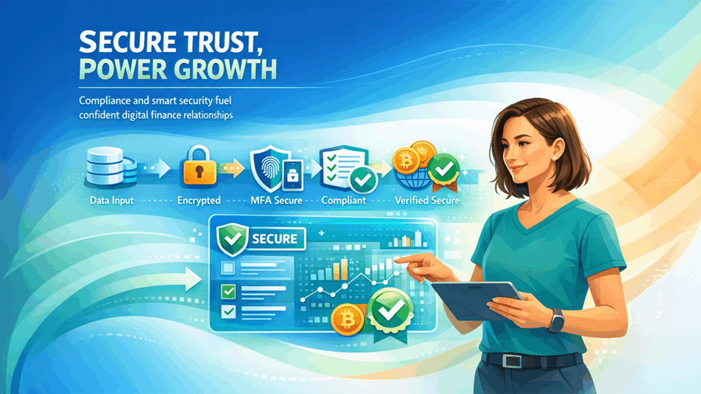 Compliance and security in integrating digital finance into CRM including data protection, encryption, and secure transactions