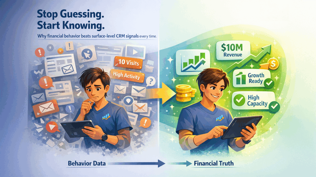 Bank statement extraction software providing financial reality check for CRM lead scoring