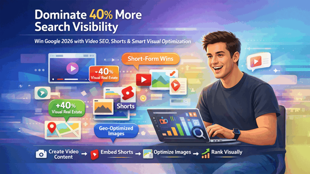 Dental video SEO strategy showing dentist creating video content for search ranking