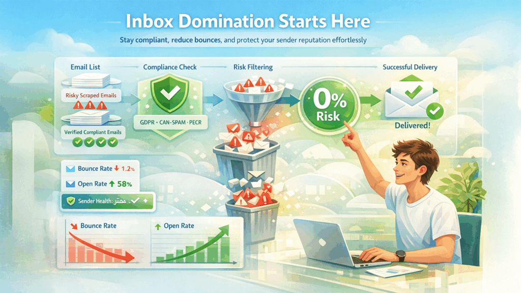 Email scraper vs email finder compliance and deliverability comparison showing bounce rates, GDPR safety, and email verification
