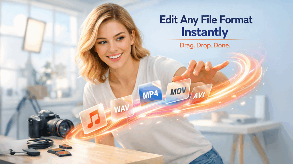 Free lyric video maker supporting multiple media formats like MP3 MP4 and MOV