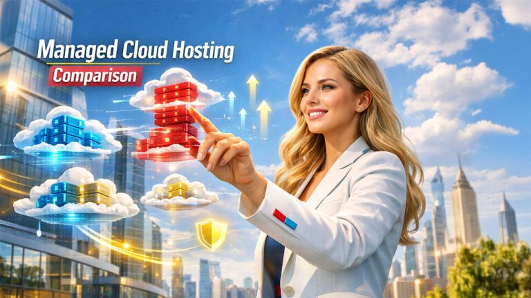Comparison of top managed cloud hosting providers in 2026 showing performance, scalability, and pricing