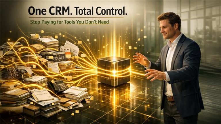 Modern CRM platforms dashboard showing integrated sales, marketing, finance, and customer data in one system