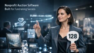 Nonprofit auction software enhancing fundraising event with donor engagement and bidding process