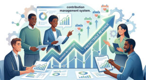Recurring payments concept showing donor contributing money to nonprofit