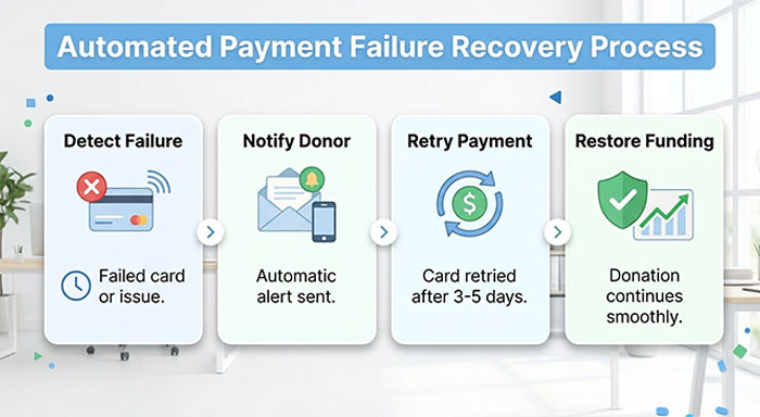 Recurring payments model showing predictable monthly donor contributions for nonprofits
