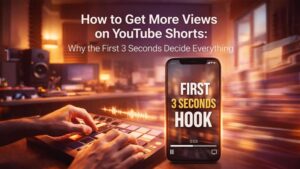 Creator optimizing the first three seconds of a video to increase YouTube Shorts views